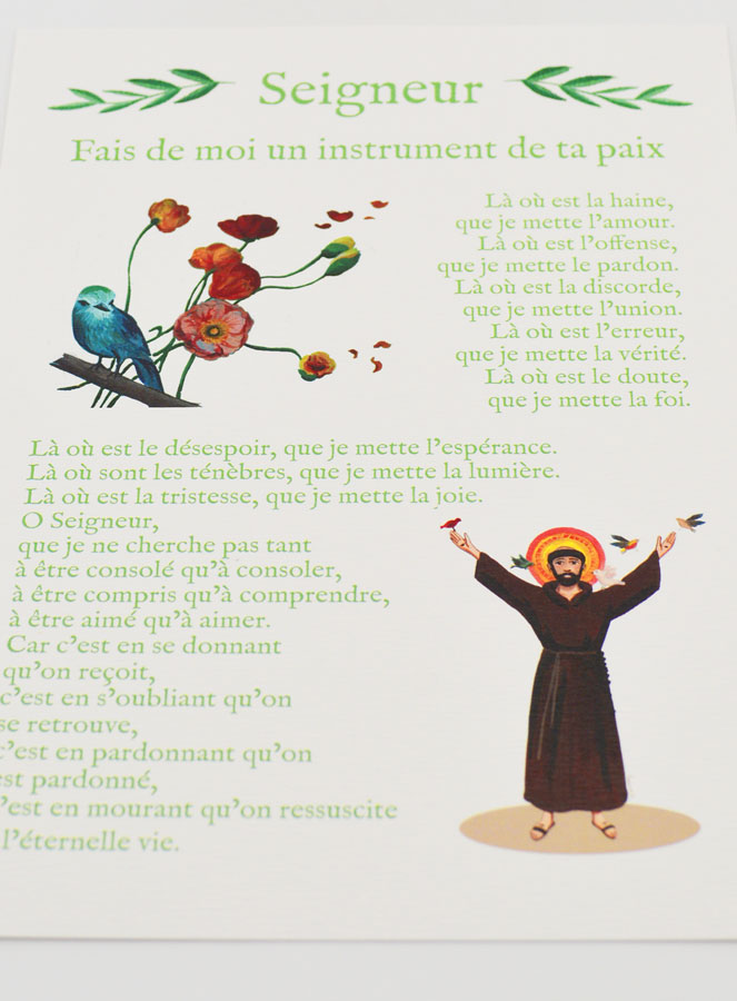 Carte de Prière Grand Format - Prière de Saint François (pic 2)