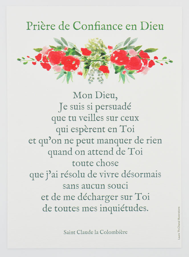 Carte de Prière Grand Format - Prière de Confiance en Dieu (pic 1)