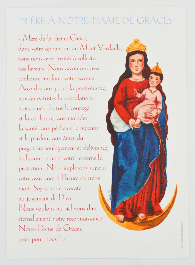 Carte de Prière Grand Format - Notre Dame des Grâces (pic 1)