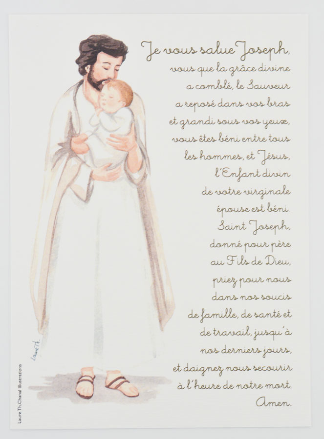 Carte de Prière Grand Format - Je Vous Salue Joseph (pic 1)