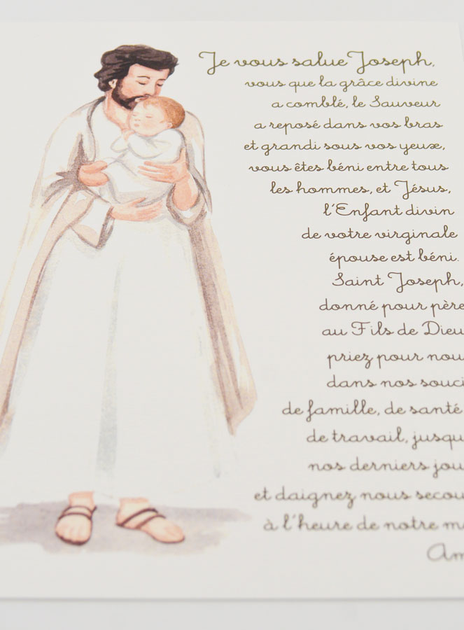 Carte de Prière Grand Format - Je Vous Salue Joseph (pic 2)