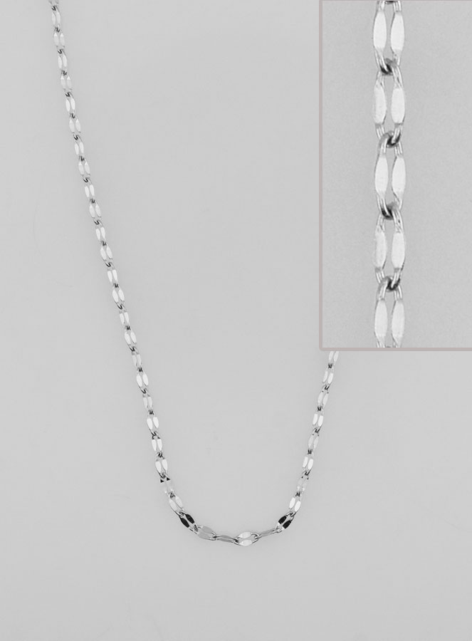 Chaîne Argentée Maille Sequin - 50cm (pic 1)