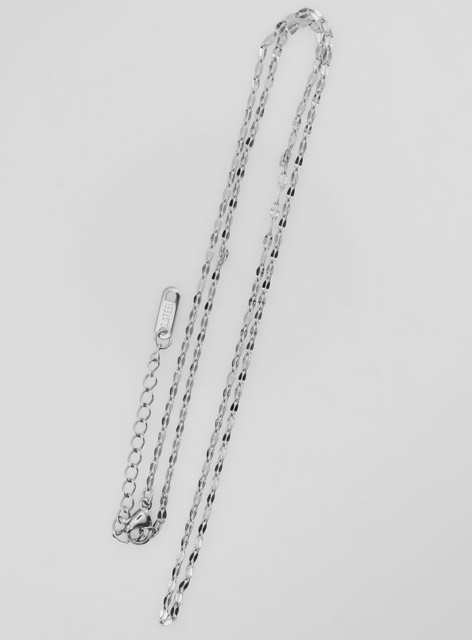 Chaîne Argentée Maille Sequin - 50cm (pic 2)
