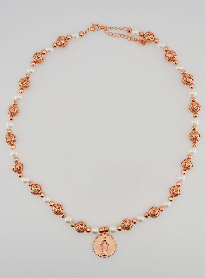 Collier Religieux Perles & Médaille Marie (pic 1)
