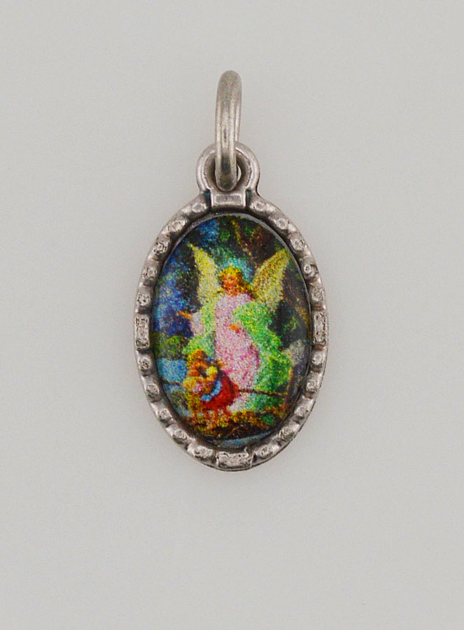 Médaille Bord Torsadé 15mm - Ange Gardien (pic 1)