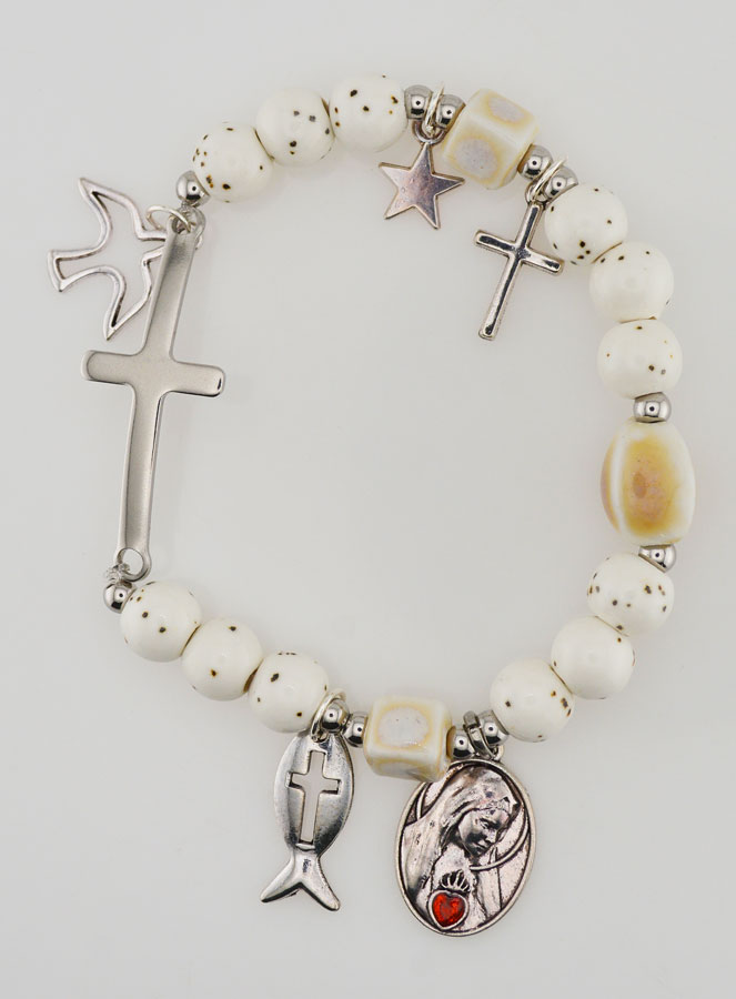 Bracelet en Céramique - Sacré Coeur de Marie (pic 1)