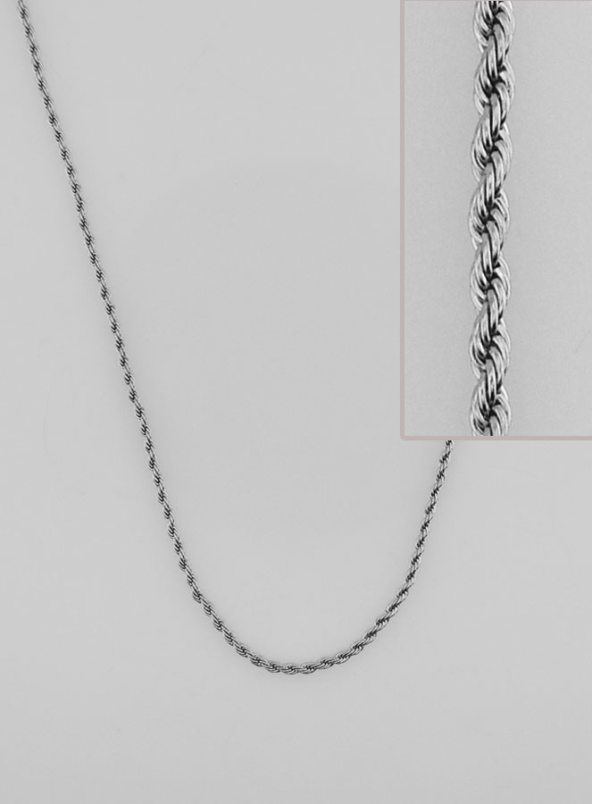 Chaîne Argentée Maille Torsadée - 60cm (pic 1)