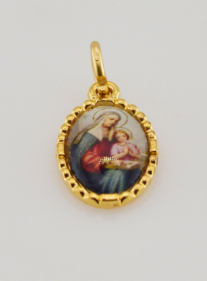 Médaille Bord Torsadé 15mm - Sainte Anne (pic 2)