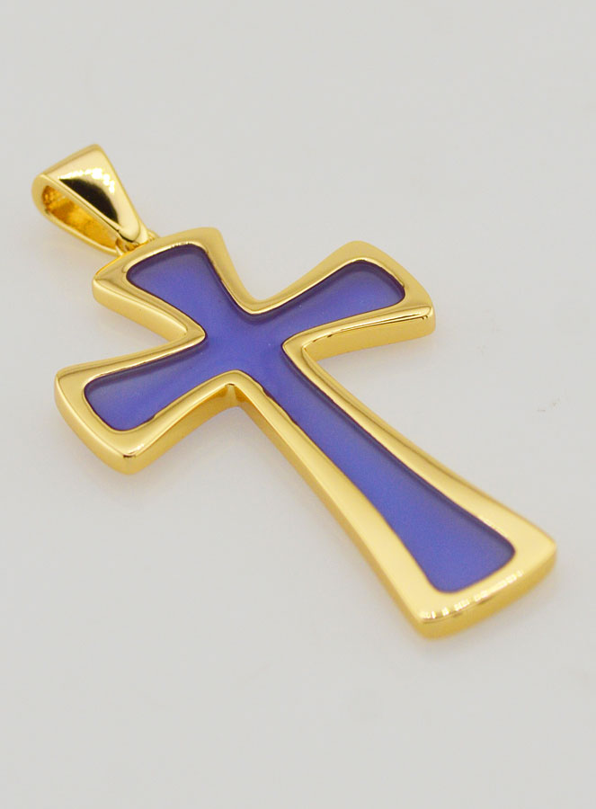 Pendentif Croix 4cm - Violet (pic 3)