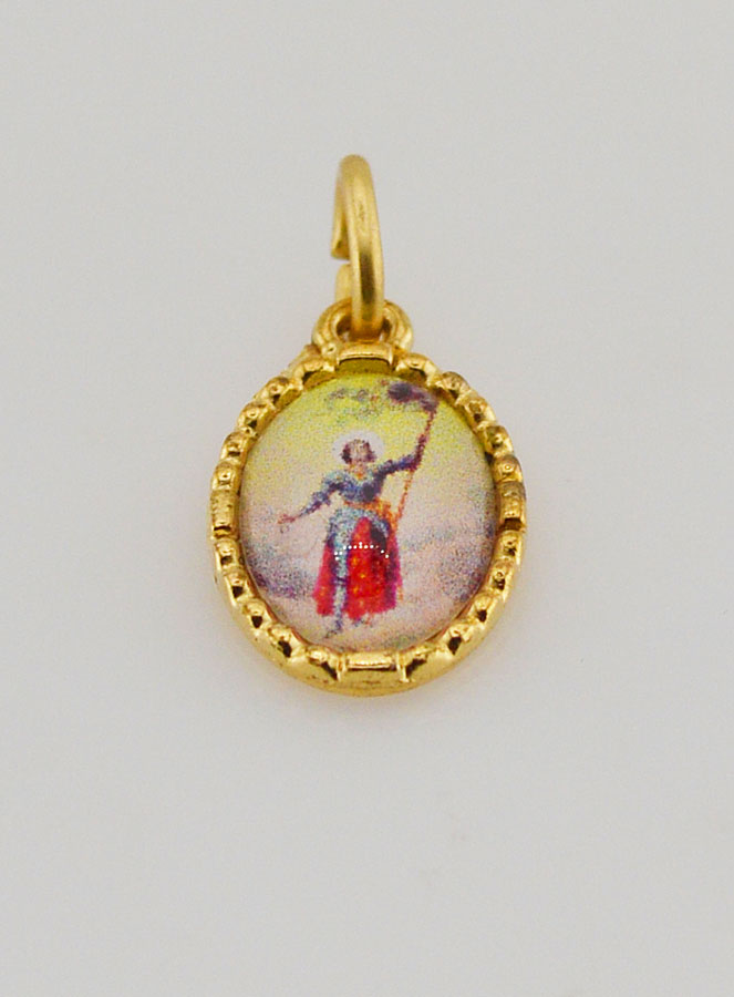 Médaille Bord Torsadé 15mm - Sainte Jeanne d'Arc (pic 2)