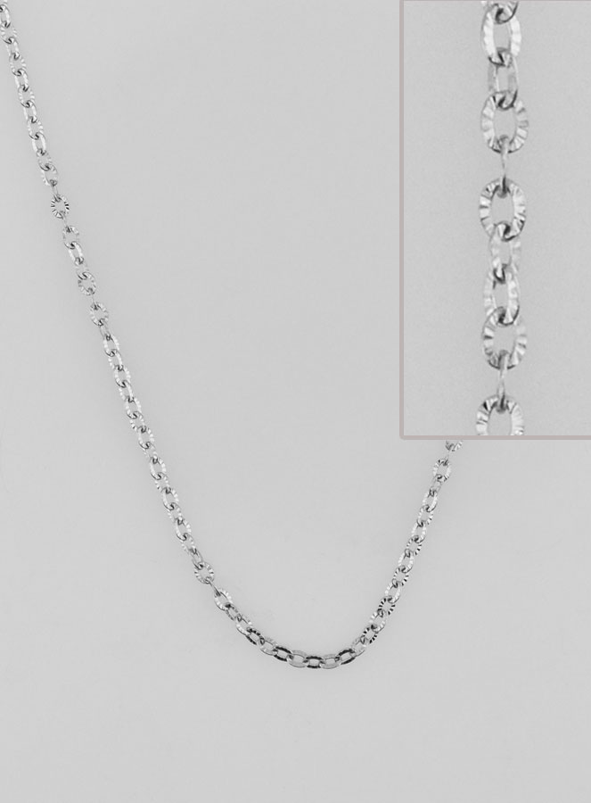 Chaîne Argentée Maille Forçat Fantaisie - 50cm (pic 1)