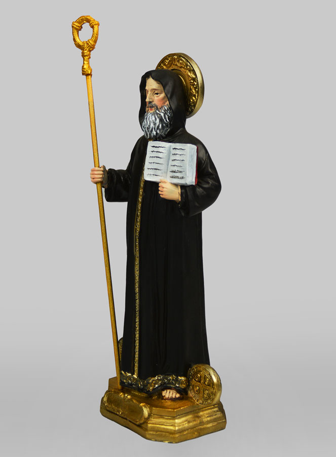 Statue Saint Benoît et Médaille - 20cm (pic 2)