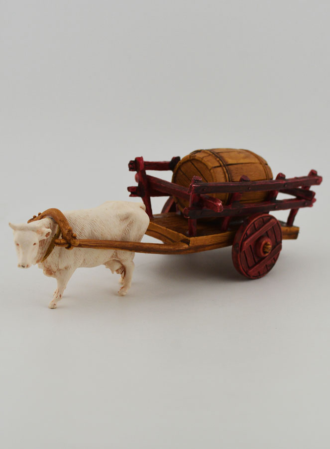 Santon Charette Boeuf et Tonneau - Hauteur 6 cm (pic 3)