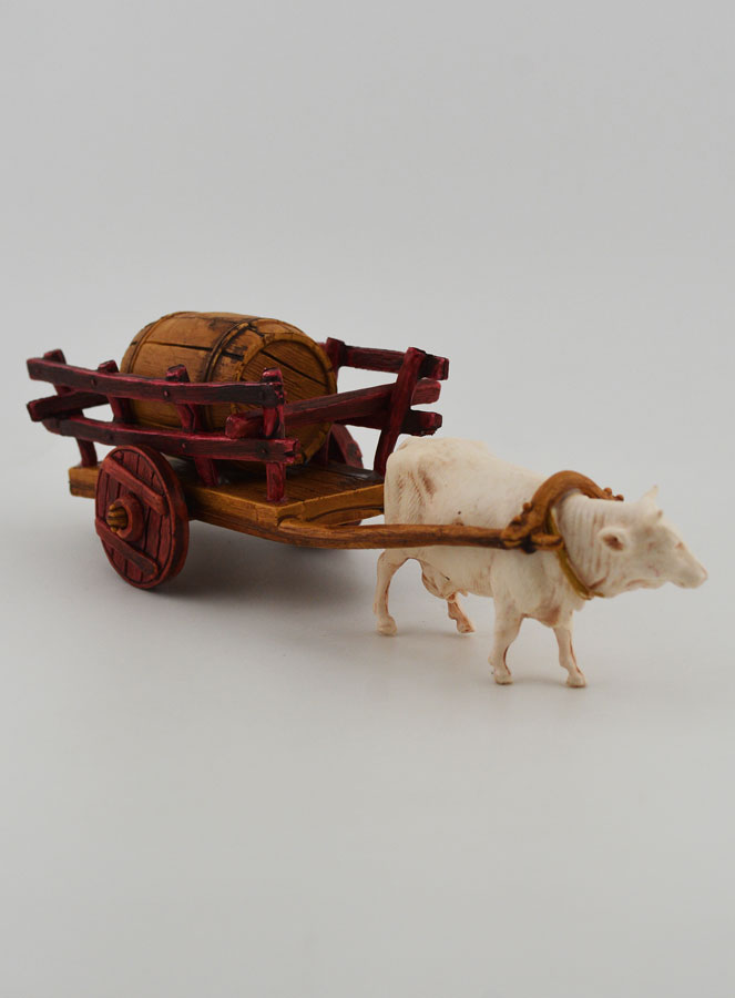 Santon Charette Boeuf et Tonneau - Hauteur 6 cm (pic 4)
