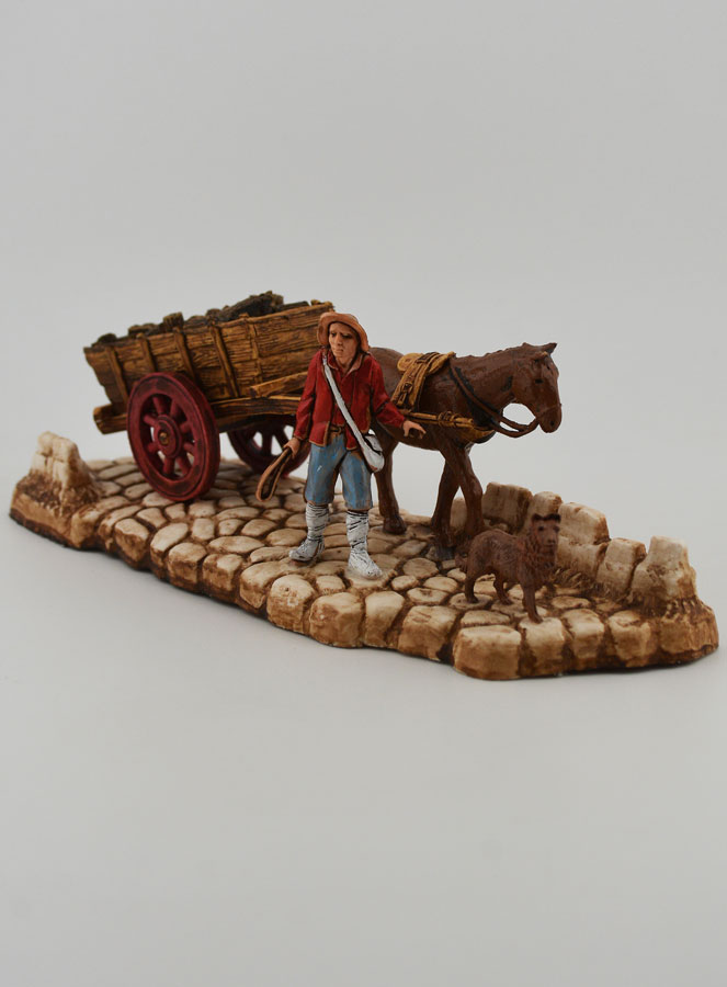Santon Bûcheron et sa Charette - Hauteur 6 cm (pic 2)