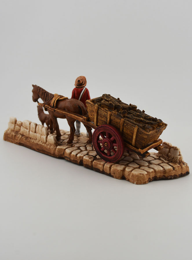 Santon Bûcheron et sa Charette - Hauteur 6 cm (pic 4)