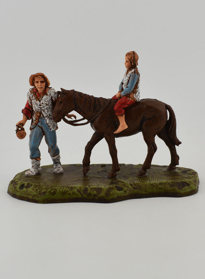 Santon Montagnard et Enfant à Cheval - Hauteur 6 cm (pic 1)