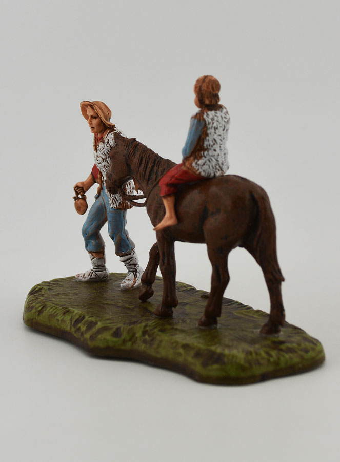 Santon Montagnard et Enfant à Cheval - Hauteur 6 cm (pic 2)