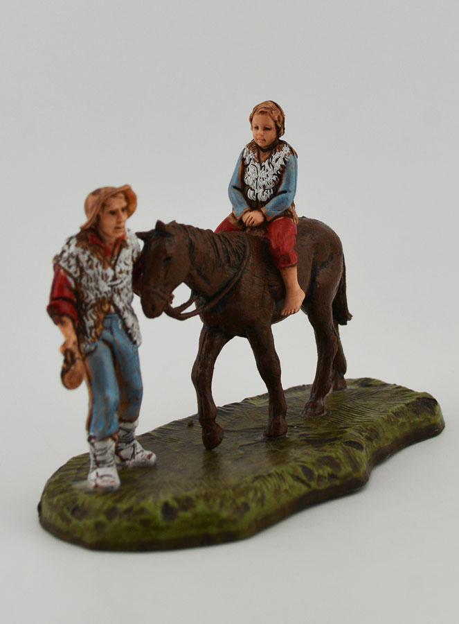 Santon Montagnard et Enfant à Cheval - Hauteur 6 cm (pic 3)