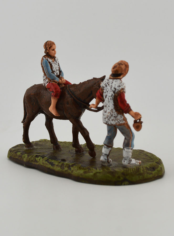 Santon Montagnard et Enfant à Cheval - Hauteur 6 cm (pic 4)
