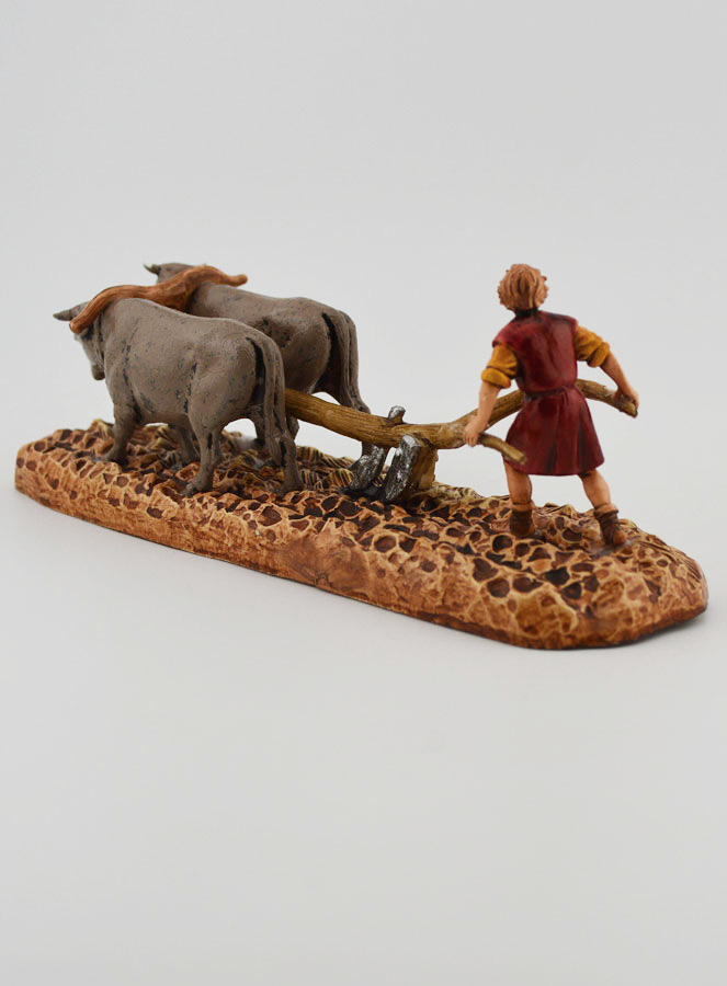 Santon Paysan et sa Charrue - Hauteur 6 cm (pic 4)