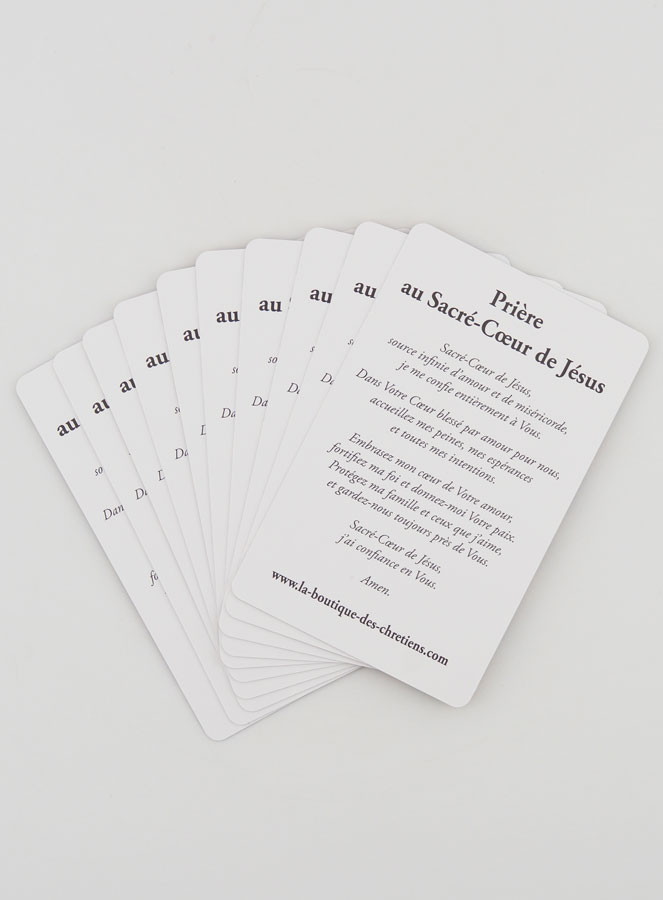 Lot de 10 Cartes de Prière Vitrail - Sacré Coeur (pic 2)