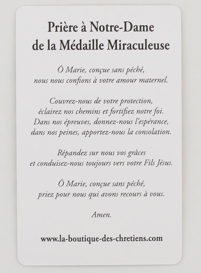 Carte de Prière Vitrail - Vierge Miraculeuse (pic 4)