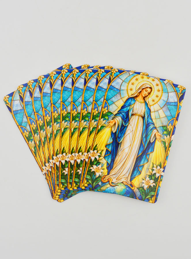 Lot de 10 Cartes de Prière Vitrail - Miraculeuse (pic 1)