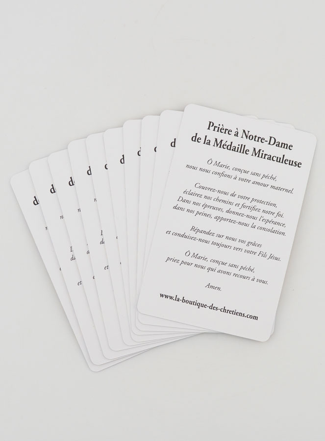 Lot de 10 Cartes de Prière Vitrail - Miraculeuse (pic 2)