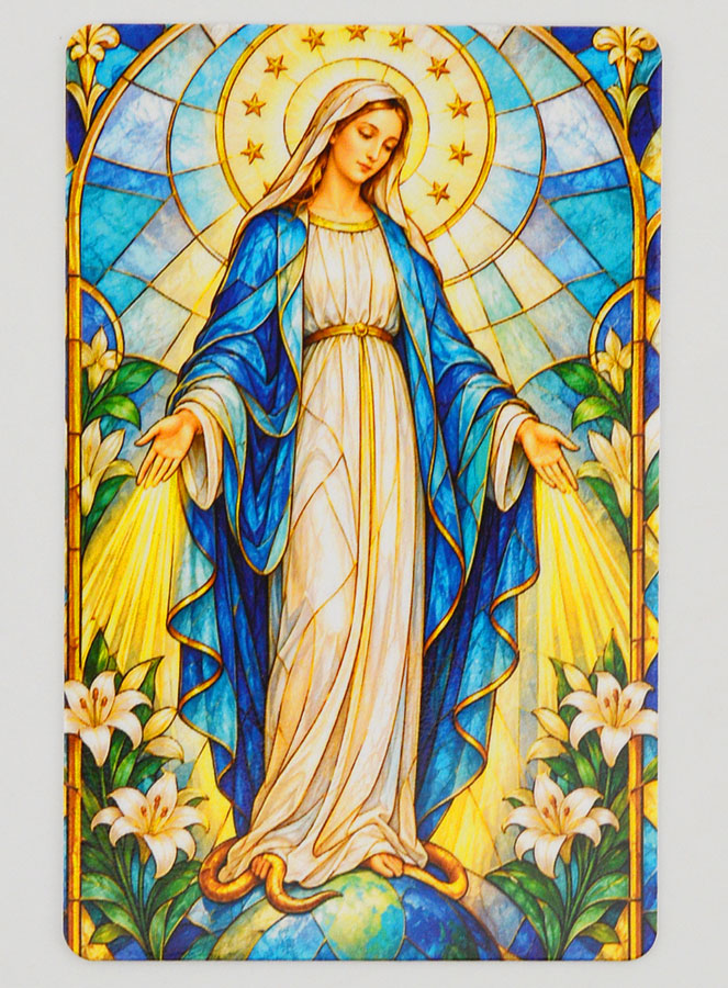 Lot de 10 Cartes de Prière Vitrail - Miraculeuse (pic 3)