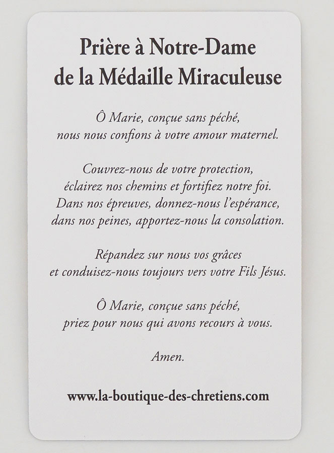 Lot de 10 Cartes de Prière Vitrail - Miraculeuse (pic 4)