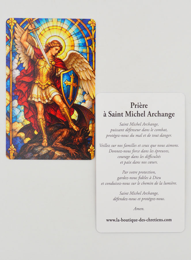 Carte de Prière Vitrail - Saint Michel (pic 2)