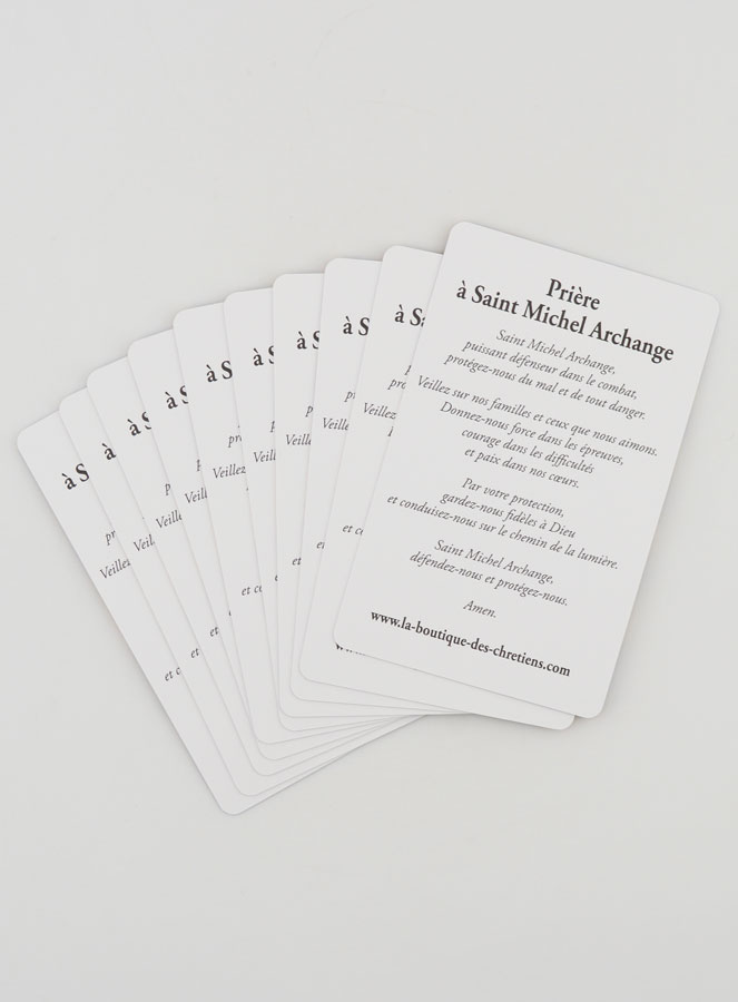 Lot de 10 Cartes de Prière Vitrail - Saint Michel (pic 2)