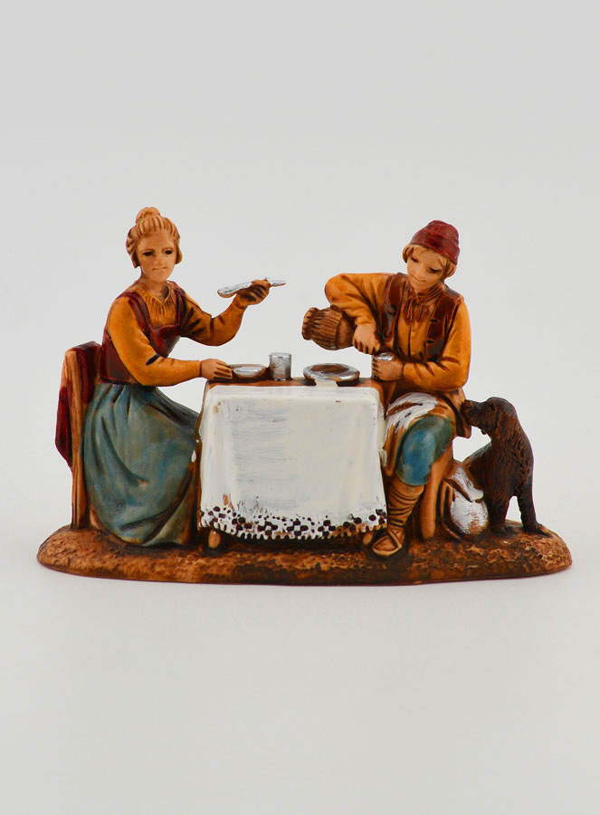 Santon Couple Attablé - 6 cm (pic 1)