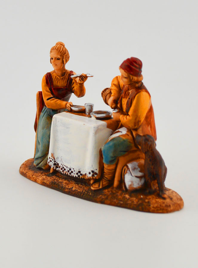 Santon Couple Attablé - 6 cm (pic 2)