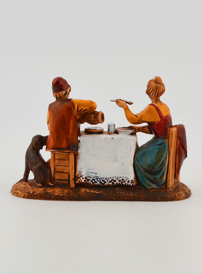 Santon Couple Attablé - 6 cm (pic 4)