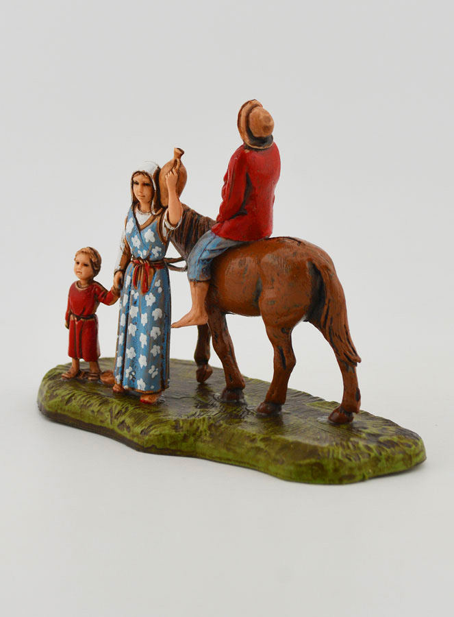 Santon Homme à Cheval & Famille - 6 cm (pic 2)