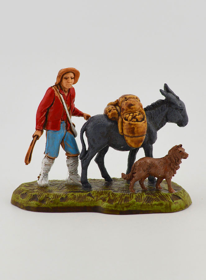 Santon Homme et sa Mule - 6 cm (pic 1)