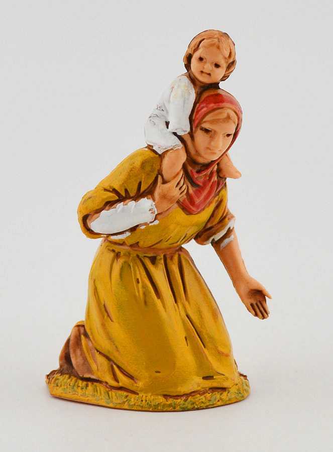 Santon Mendiante et son Enfant - 6 cm (pic 1)
