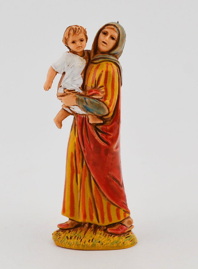 Santon Femme Portant son Enfant - 6 cm (pic 1)