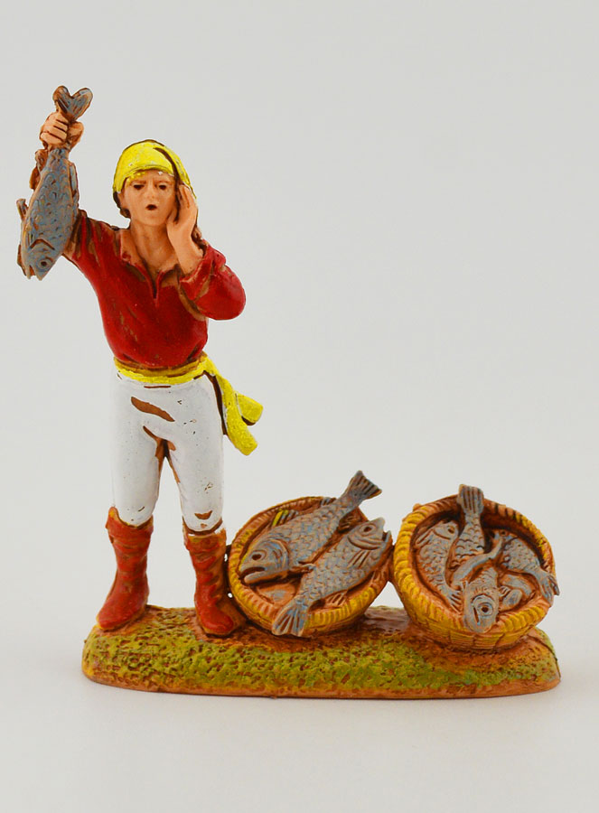 Santon Vendeur de Poisson  - 6 cm (pic 1)