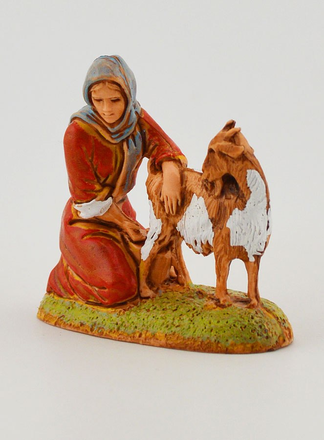 Santon Fermière Trayant sa Chèvre - 6 cm (pic 2)