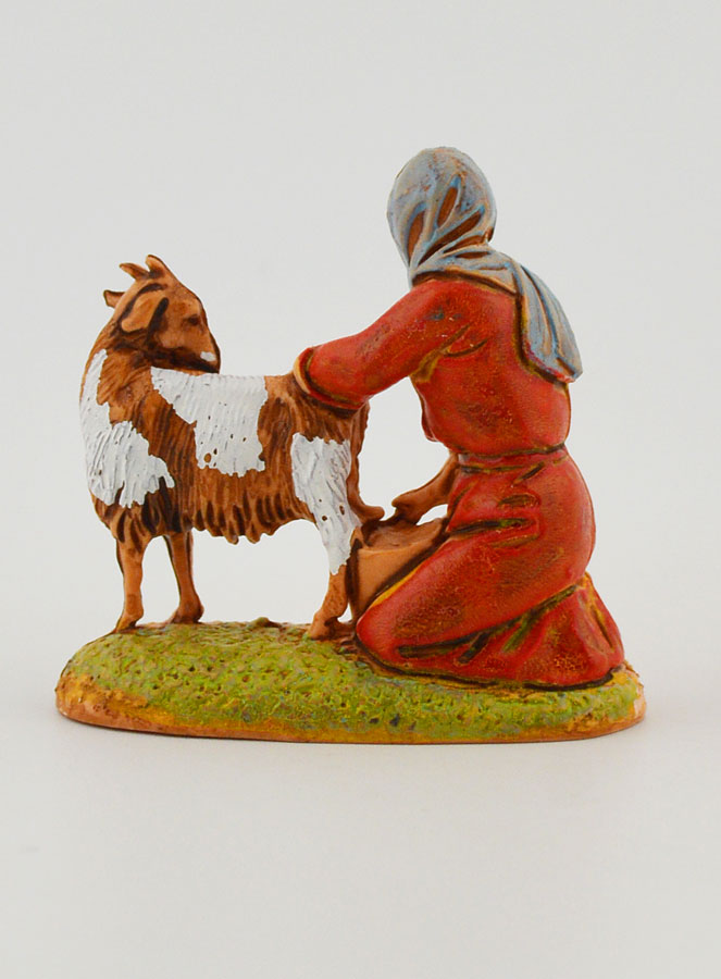 Santon Fermière Trayant sa Chèvre - 6 cm (pic 4)