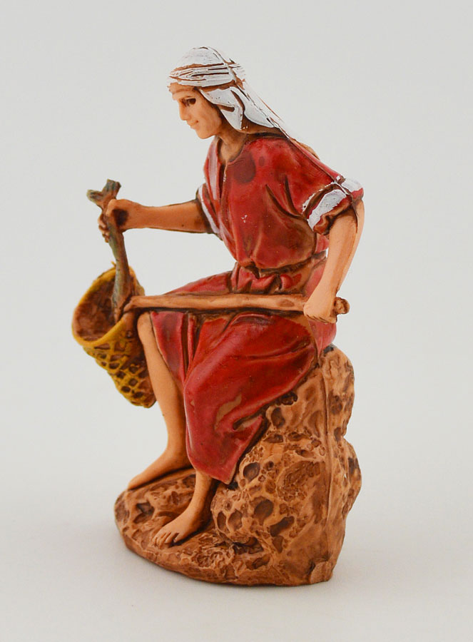 Santon Pêcheur à l'Épuisette - 6 cm (pic 2)