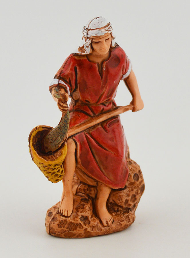 Santon Pêcheur à l'Épuisette - 6 cm (pic 3)