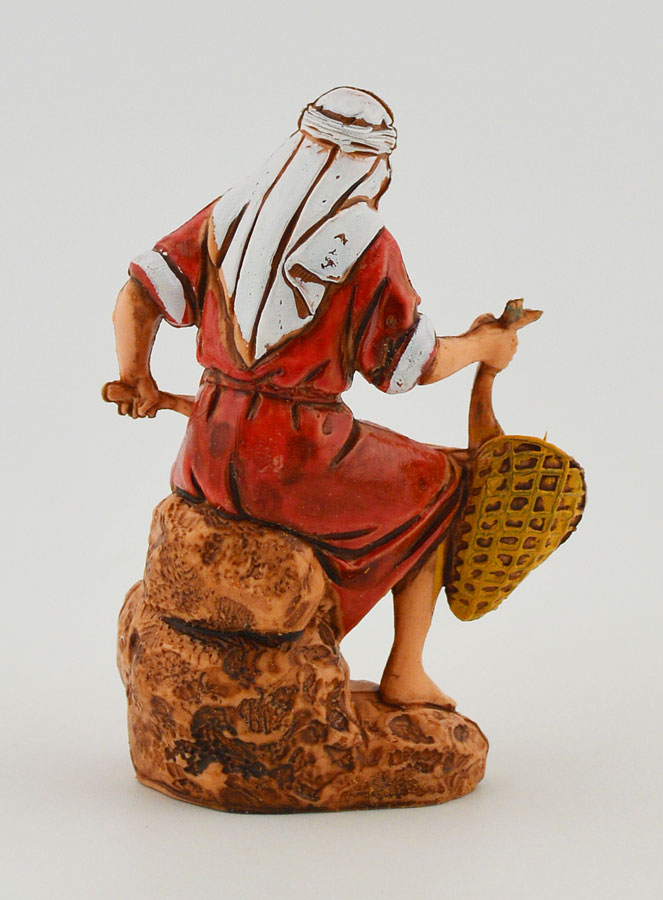 Santon Pêcheur à l'Épuisette - 6 cm (pic 4)