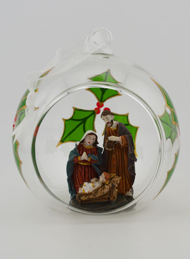 Boule de Noël en Verre 10cm - Nativité (pic 1)