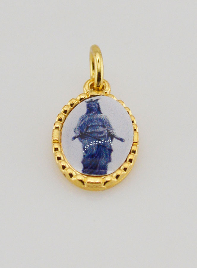 Médaille Bord Torsadé 15mm - Vierge Noire (pic 2)