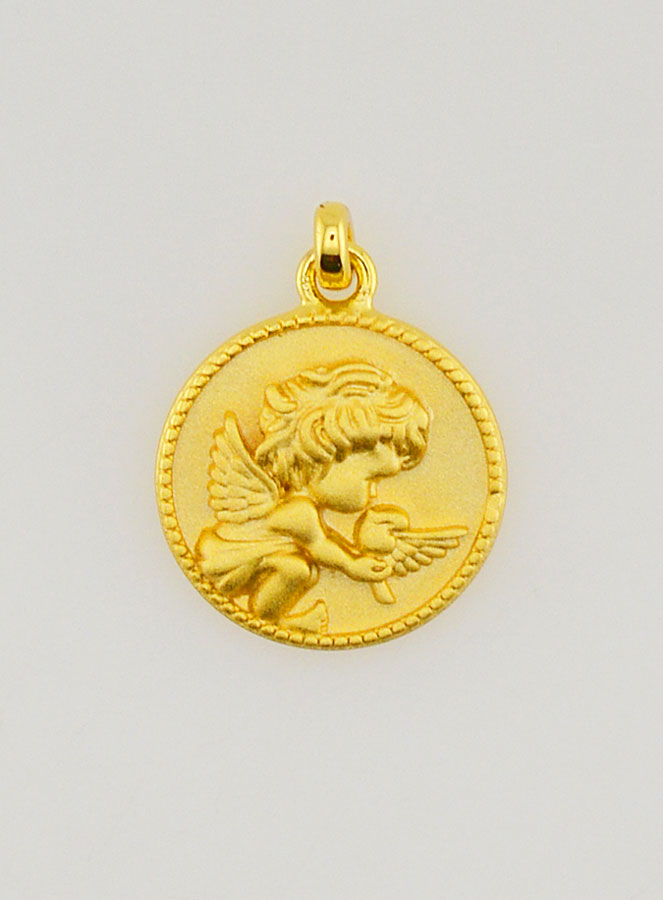 Médaille Ange Gardien & Colombe - 12mm (pic 1)