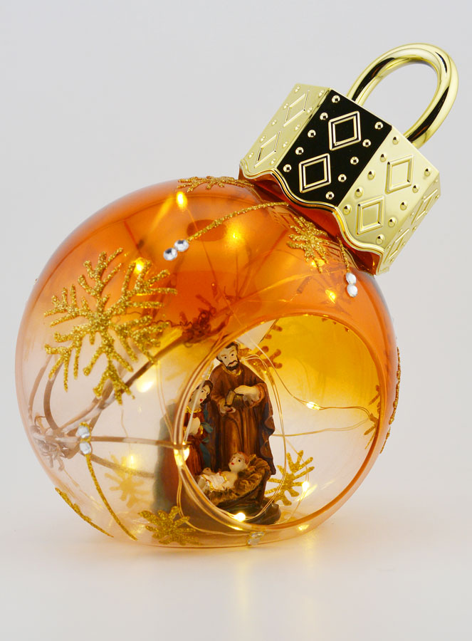Boule de Noël Lumineuse Nativité - 12cm (pic 3)